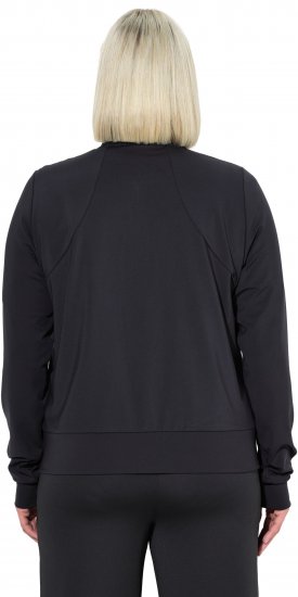 Ulla Popken Quick Drying College Collar Sweatshirt Black - Hoodies & Sweatshirts - 