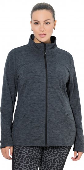Ulla Popken Quick Drying Zip Up Sweatshirt Black - Hoodies & Sweatshirts - 