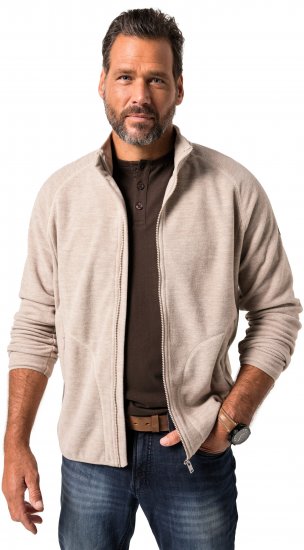 JP1880 Fleece Jacket Stand-up Collar Dusty Pink - Sportbekleidung & outdoor - Sportbekleidung in große größen für herren