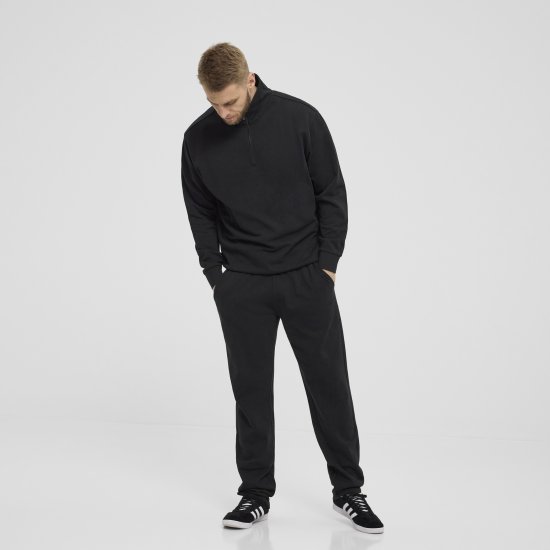 North Latitude Denim Half-Zip Sweatshirt Black TALL - TALL sweatshirts - 