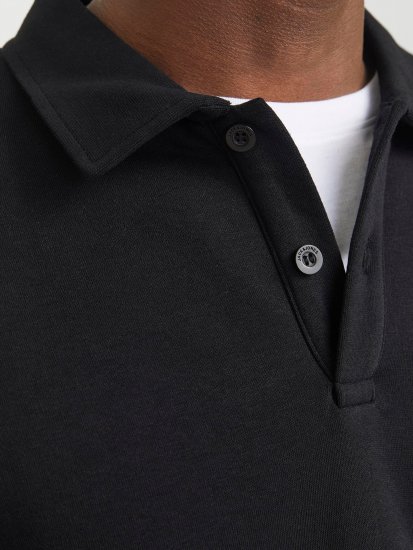 Jack & Jones Bradley Sweatshirt Polo Black - Herren-sweater und -hoodies - Herren-Sweater und -Hoodies in großen Größen