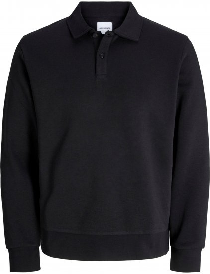Jack & Jones Bradley Sweatshirt Polo Black - Herren-sweater und -hoodies - Herren-Sweater und -Hoodies in großen Größen