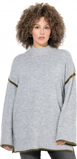 Ulla Popken Decorative Seam Sweater Light Grey Melange - Hoodies & Sweatshirts - 