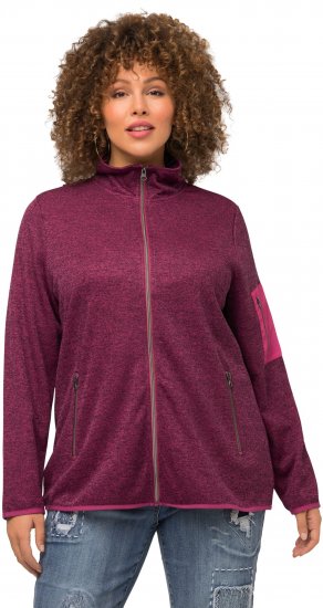Ulla Popken Knit Fleece-Lined Zippered Jacket Fuchsia Pink - Hoodies & Sweatshirts - 