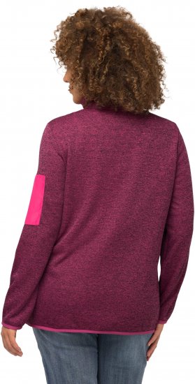 Ulla Popken Knit Fleece-Lined Zippered Jacket Fuchsia Pink - Hoodies & Sweatshirts - 
