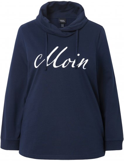 Ulla Popken Moin Graphic Sweatshirt Navy - Hoodies & Sweatshirts - 