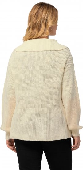 Ulla Popken Lace Up Sailor Collar Sweater Vanilla - Hoodies & Sweatshirts - 