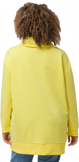 Ulla Popken Embossed Letter Sweatshirt Lemon Yellow - Hoodies & Sweatshirts - 
