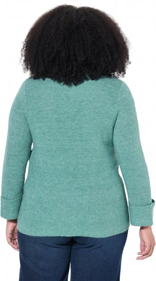 Ulla Popken Asymmetric Zipper Turtleneck Sweater Green - Hoodies & Sweatshirts - 