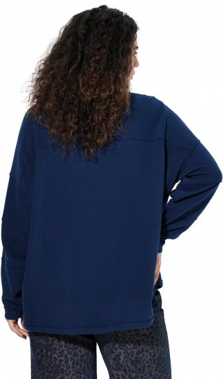 Ulla Popken Inverted Seam Long Sleeve Sweatshirt Navy - Hoodies & Sweatshirts - 