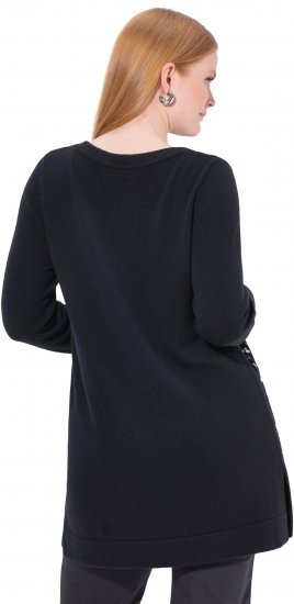 Ulla Popken Sequined Soft Fine Knit Sweater Black - Hoodies & Sweatshirts - 