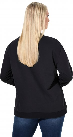 Ulla Popken Sparkling Sequin Bows Christmas Sweatshirt Black - Hoodies & Sweatshirts - 