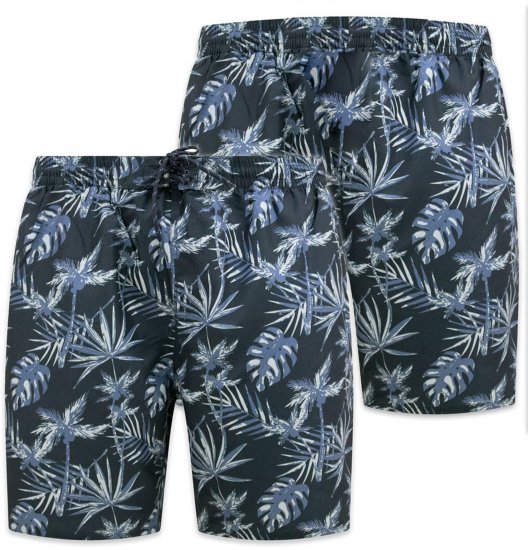 D555 Cleethorpes Hawaii Printed Swimshorts Navy - Schwimmshorts - Herren-Badeshorts in Übergröße