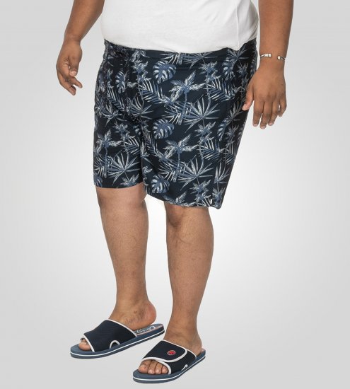 D555 Cleethorpes Hawaii Printed Swimshorts Navy - Schwimmshorts - Herren-Badeshorts in Übergröße