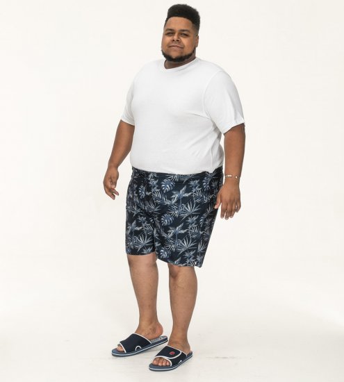 D555 Cleethorpes Hawaii Printed Swimshorts Navy - Schwimmshorts - Herren-Badeshorts in Übergröße