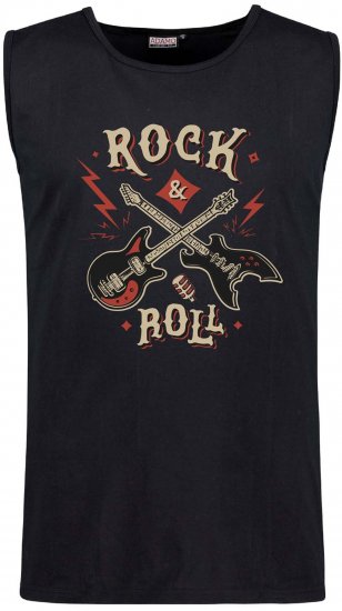 Adamo Motiv Rock and Roll Tank Top Black - Ärmellose T-shirts/Tank-tops für herren - Ärmellose T-Shirts/Tank Tops