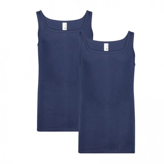 Adamo Royal Fine Ribbed Undershirt 2-Pack Navy - Herrenunterwäsche & bademode - Herrenunterwäsche & Bademode in großen Größen