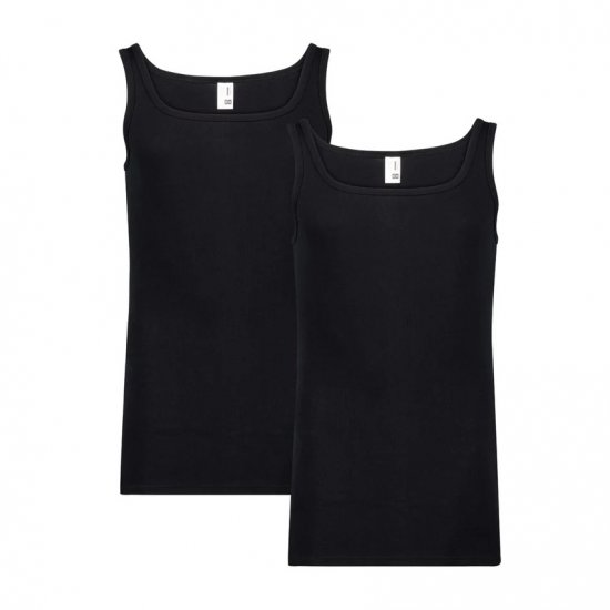 Adamo Royal Fine Ribbed Undershirt 2-Pack Black - Herrenunterwäsche & bademode - Herrenunterwäsche & Bademode in großen Größen