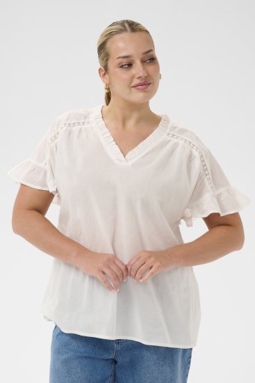 Kaffe Curve Valeria Top Chalk - Tops - 