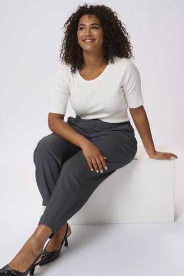 Kaffe Curve Merla Hose Dark Grey Melange - Jeans & Hosen in Großen Größen – Plus Size - 