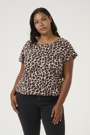 Kaffe Curve Sonna Stanley Top Leopardenprint - T-Shirts - 