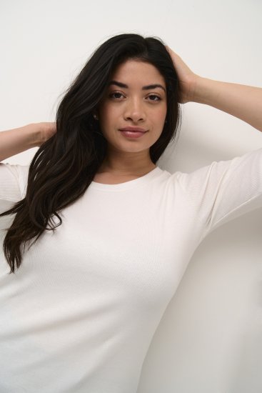Kaffe Curve Carina T-Shirt Chalk - T-Shirts - 