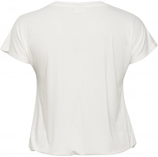 Kaffe Curve Jena V-Neck T-Shirt Chalk - T-Shirts - 