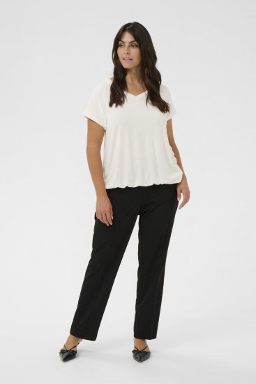 Kaffe Curve Jena V-Neck T-Shirt Chalk - T-Shirts - 