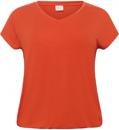 Kaffe Curve Jena V-Neck T-Shirt Grenadine Red - T-Shirts - 