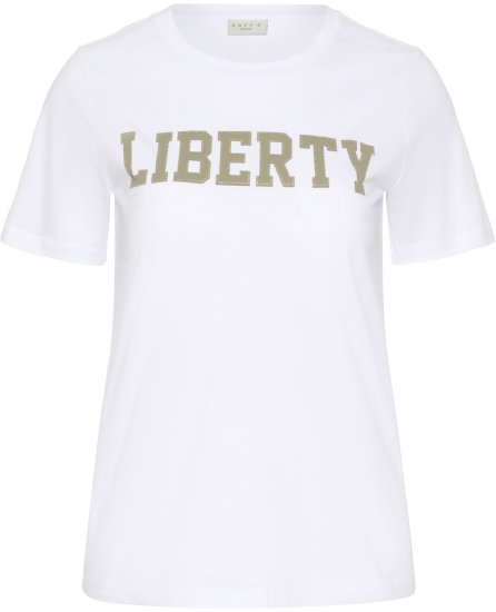 Kaffe Curve June T-Shirt Weiß - Bedruckte T-shirts für damen - 