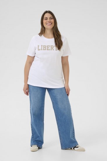 Kaffe Curve June T-Shirt Weiß - Bedruckte T-shirts für damen - 