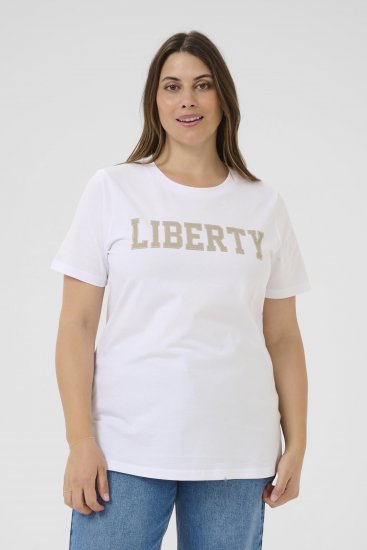 Kaffe Curve June T-Shirt Weiß - Bedruckte T-shirts für damen - 