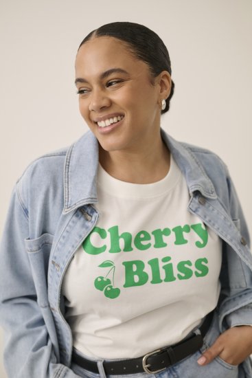 Kaffe Curve Chari T-Shirt Chalk - T-Shirts - 
