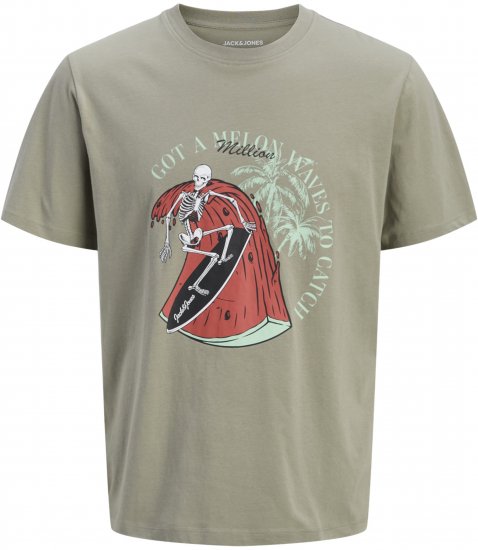 Jack & Jones King Crew Neck T-Shirt Grey - Bedruckte T-shirts für herren - Bedruckte T-Shirts für Herren