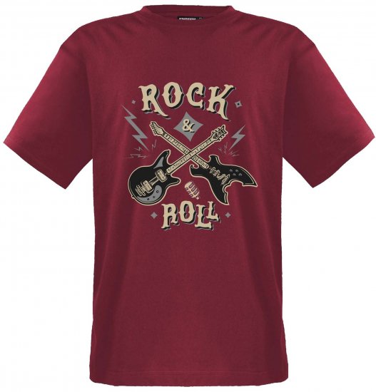 Adamo Rock and Roll Comfort Fit T-Shirt Red - Bedruckte T-shirts für herren - Bedruckte T-Shirts für Herren