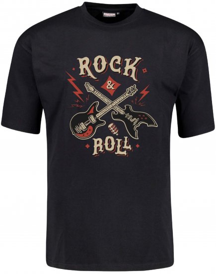Adamo Rock and Roll Comfort Fit T-Shirt Black - Bedruckte T-shirts für herren - Bedruckte T-Shirts für Herren