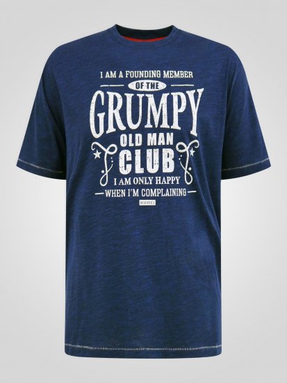 D555 Cooper Grumpy Old Man Printed T-Shirt Navy - Bedruckte T-shirts für herren - Bedruckte T-Shirts für Herren