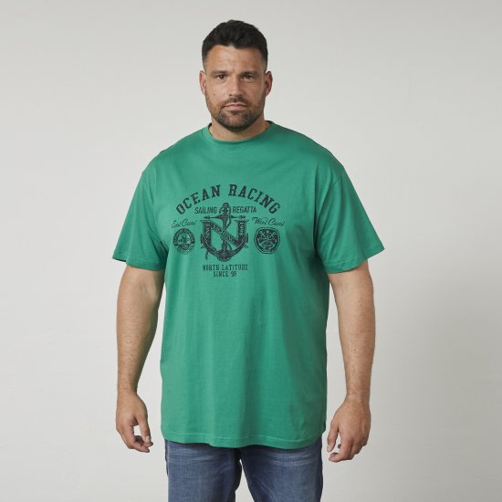 North Latitude 61121 Bedrucktes T-Shirt Grün - Herren-T-Shirts - Herren-T-Shirts in großen Größen