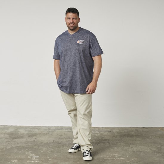 North Latitude 61124 Gestreiftes T-Shirt Marineblau - Herren-T-Shirts - Herren-T-Shirts in großen Größen