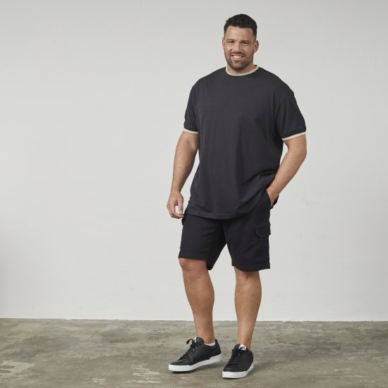 North Latitude 61125 Superflex Piqué T-Shirt Schwarz - Herren-T-Shirts - Herren-T-Shirts in großen Größen