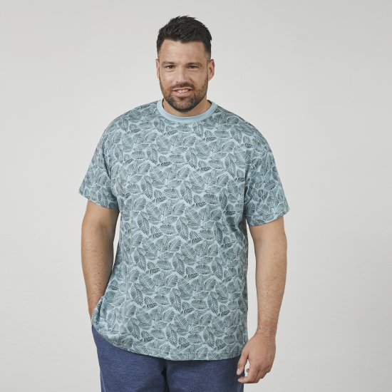 North Latitude 61318 Allover-Print T-Shirt Staubblau - Herren-T-Shirts - Herren-T-Shirts in großen Größen
