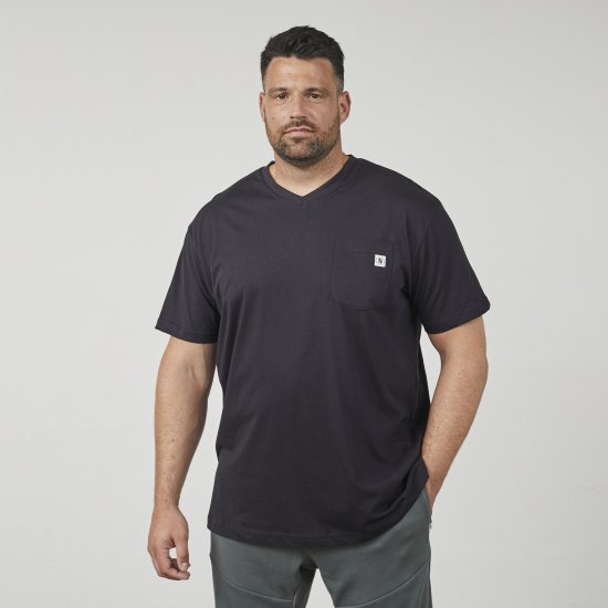 North Latitude 61322 T-Shirt Mit V-Ausschnitt Schwarz - Herren-T-Shirts - Herren-T-Shirts in großen Größen