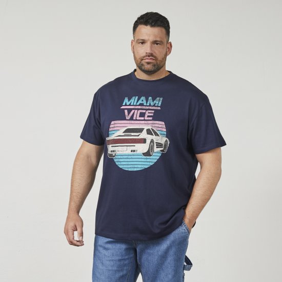 North Latitude 61351 MIAMI VICE T-Shirt Marineblau - Herren-T-Shirts - Herren-T-Shirts in großen Größen