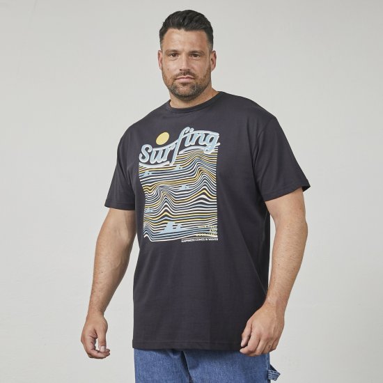 North Latitude 61359 Bedrucktes T-Shirt Schwarz - Herren-T-Shirts - Herren-T-Shirts in großen Größen