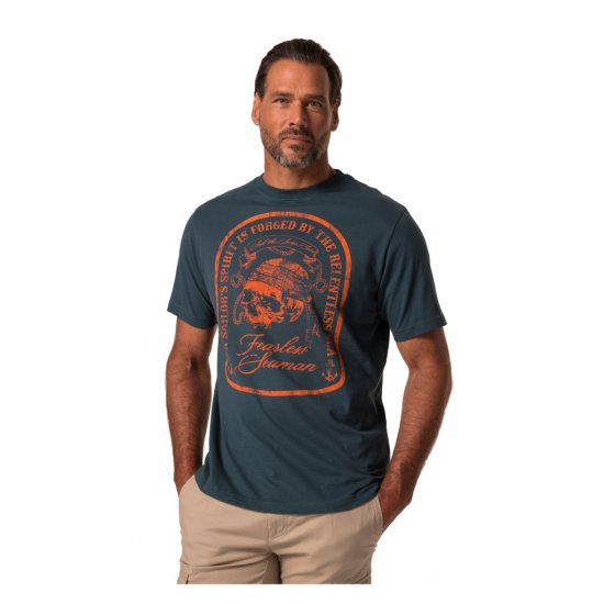 JP1880 T-Shirt Fearless Seaman Blue - Herren-T-Shirts - Herren-T-Shirts in großen Größen