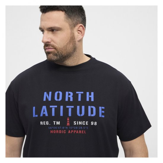 North Latitude Logo T-Shirt Black - Herren-T-Shirts - Herren-T-Shirts in großen Größen