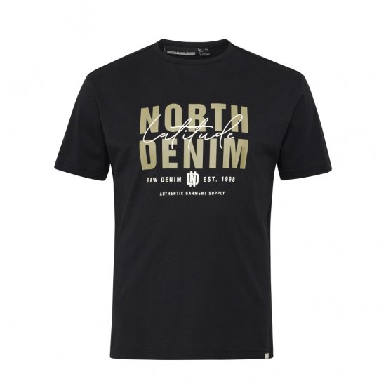 North Latitude Denim Printed Logo T-Shirt Black - Herren-T-Shirts - Herren-T-Shirts in großen Größen