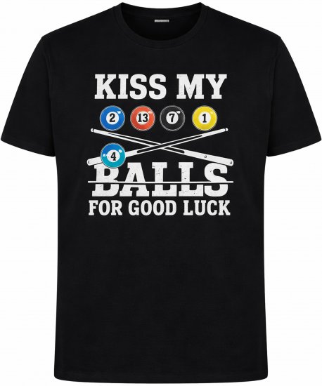 Espionage T436 Good Luck Kiss Printed T-Shirt Black - Herren-T-Shirts - Herren-T-Shirts in großen Größen
