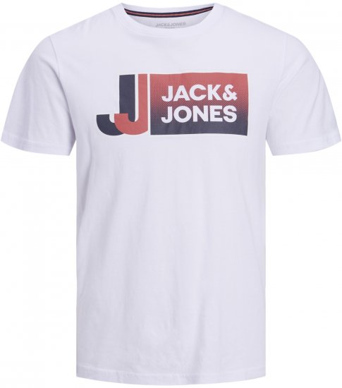 Jack & Jones Logan T-Shirt White - Herren-T-Shirts - Herren-T-Shirts in großen Größen