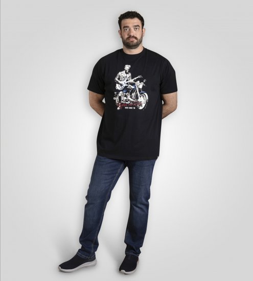 D555 Derby T-Shirt Rhythm and Rides Navy - Herren-T-Shirts - Herren-T-Shirts in großen Größen